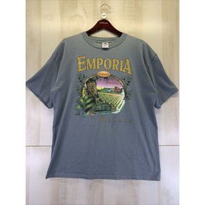 Vintage 1990s Single Stitch Emporia Kansas Graphic Shirt- HL Miller Mens XL USA